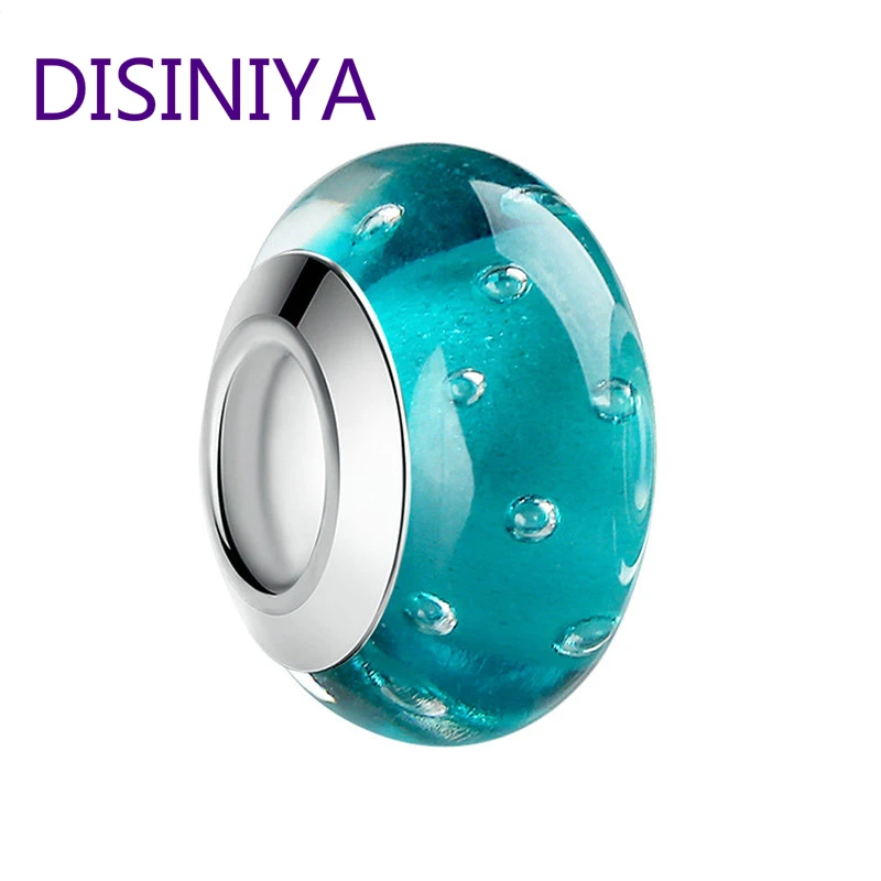 DISINIYA, новинка, высокое качество, 4 цвета, опт, серебряный цвет, муранские стеклянные бусины сделай сам, ремесло для женщин, браслеты, модное ювелирное изделие, PA6361
