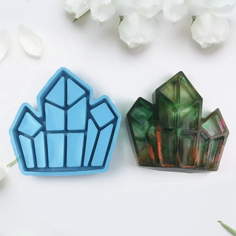 

Crystal Shaped Organizer Epoxy Resin Mold DIY Crafts Jewelry Makeup Storage Box Shelf Display Stand Tray Silicone Mould