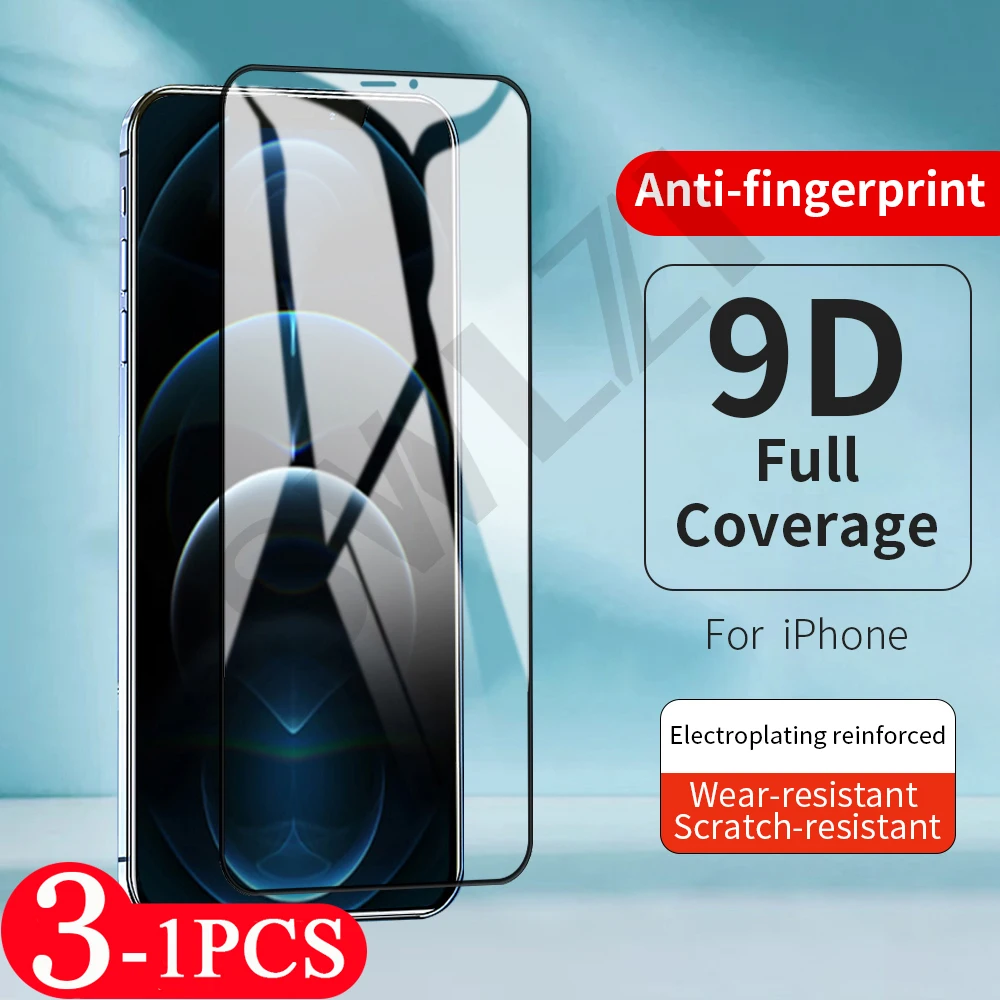 

3/2/1Pcs Protective Film for iphone 12 Mini 11 Pro Max 8 7 X XR XS Max SE 2020 6 6s Plus Tempered Glass Phone Screen Protector