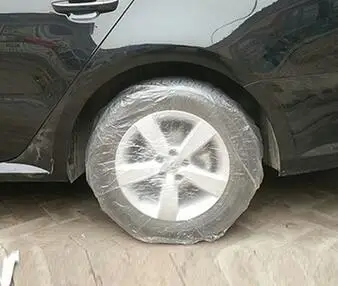 

10PCS Car Universal Disposable Waterproof Transparent Tire Wheel Cover Protect