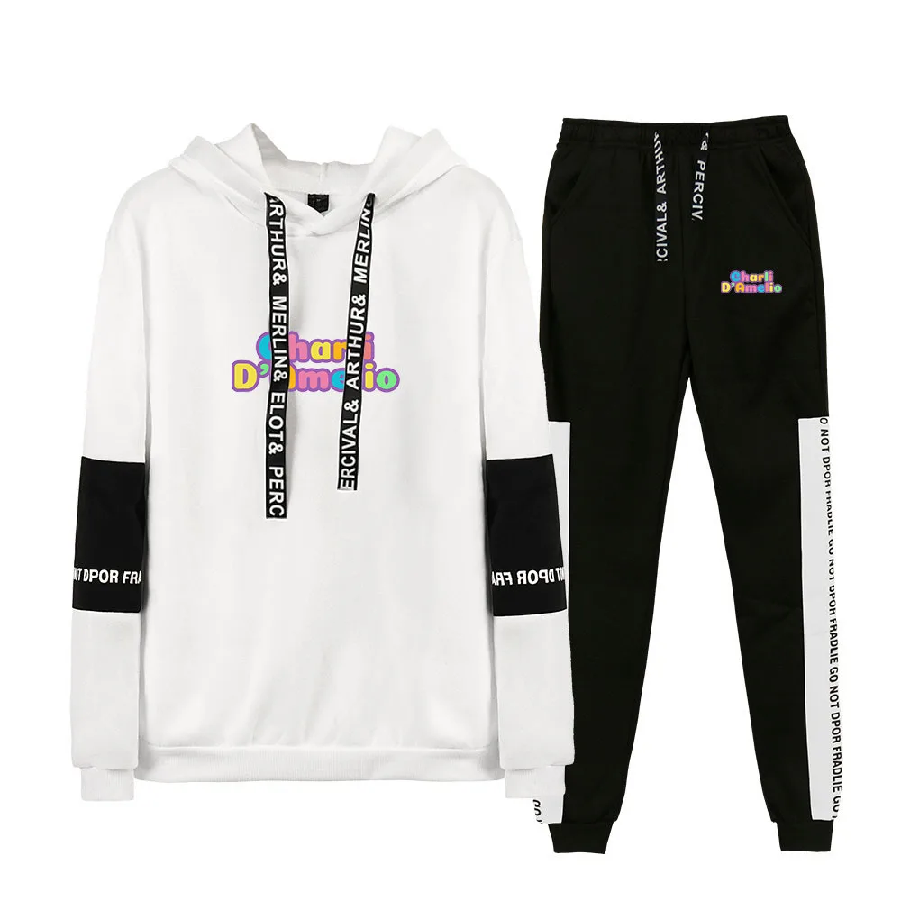 

Merch Charli Damelio High Quanlity Hoodie Sweatshirt Sweatpants Suit Hip Hop Kpop Shirt Trousers Sets Unisex Clothes Pullover