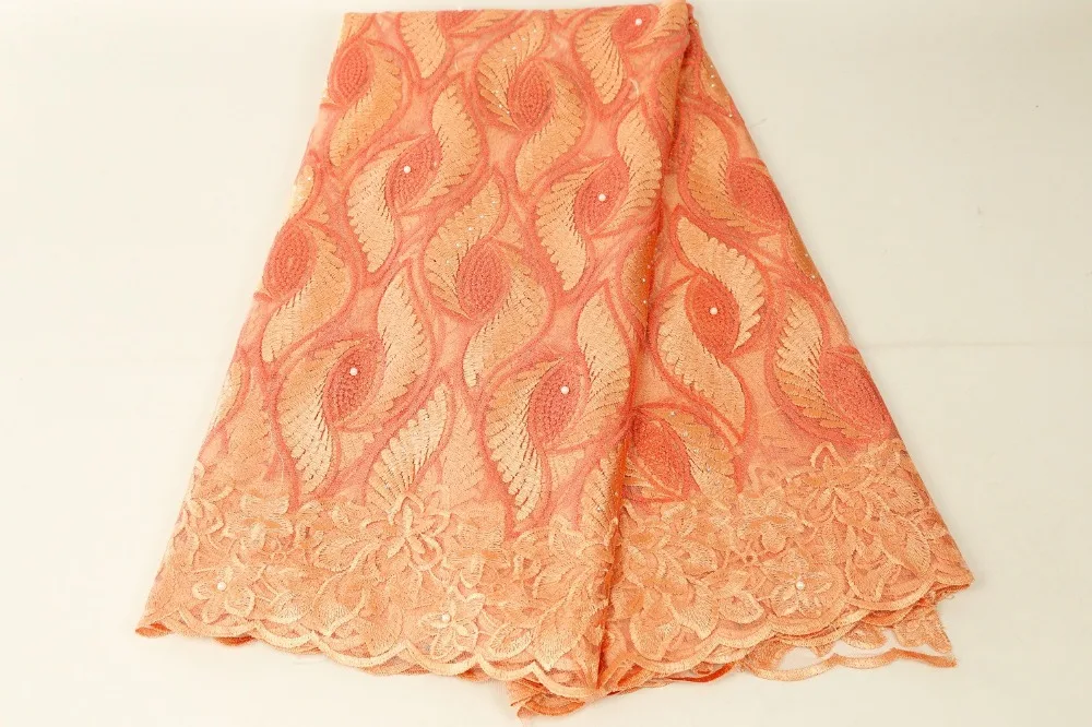 Африканская кружевная ткань из бисера Высококачественная нигерийская