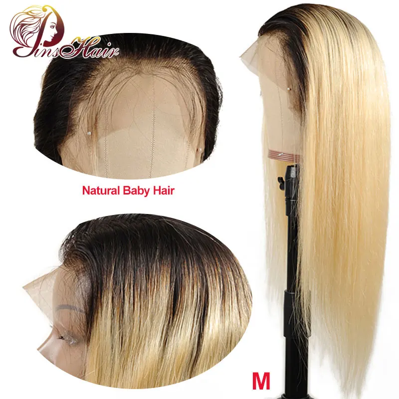 Бразильские человеческие волосы с полным кружевом парик Pinshair Ombre светлые T1B/613