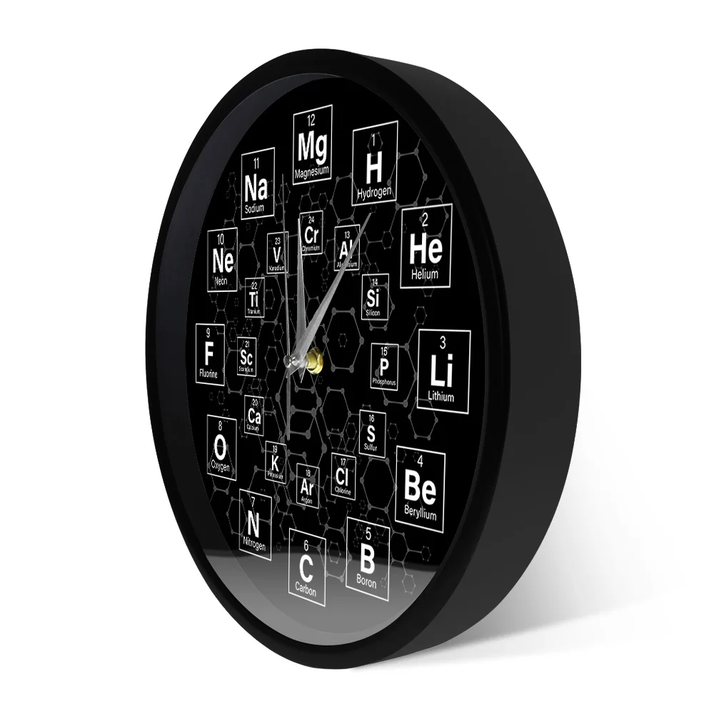 Периодическая таблица элементов химические символы настенные часы Science