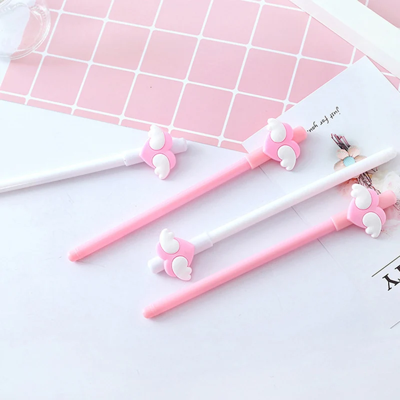 1 шт. черные чернила 0 5 мм белыми крыльями Очаровательная гель кавайные ручки