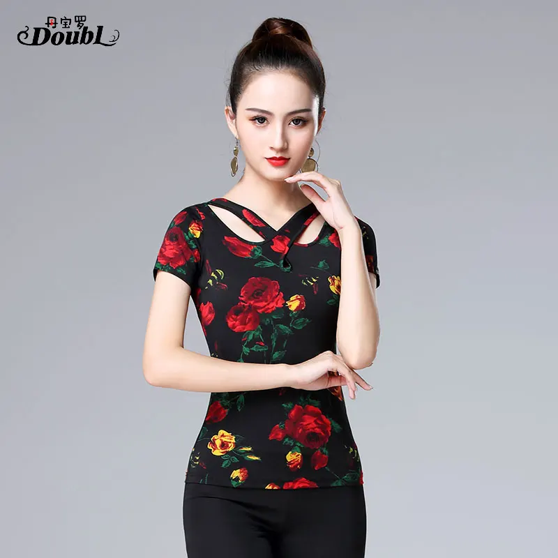 Пикантная женская верхняя одежда DOUBL топ для латиноамериканских танцев взрослых