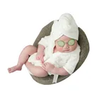 Банные халаты для новорожденных, комплект банных полотенец, мягкий теплый Халат с капюшоном и поясом, реквизит для фотосъемки детей, фотосессия