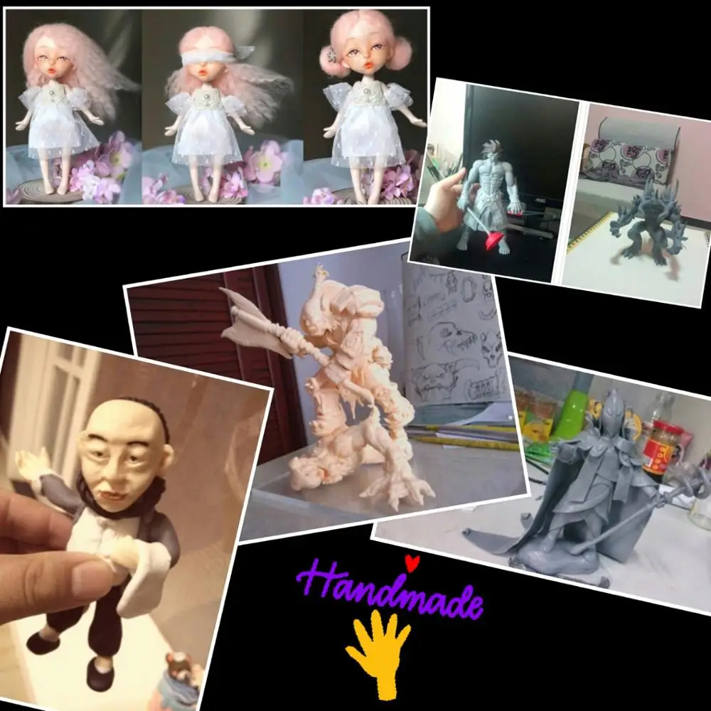 Профессиональные высококачественные Выпекание в печи Полимерная глина фигурка куклы OB гаражный Комплект Моделирование BJD лицо мягкая глинистая почва грязи 500 г/блок хорошая пластичность цвет черный белый серый кожа