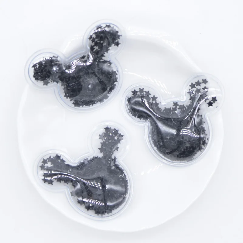 16 шт. 39*33 мм прозрачная ПВХ наполнитель для головы мыши Черная Звезда блестки