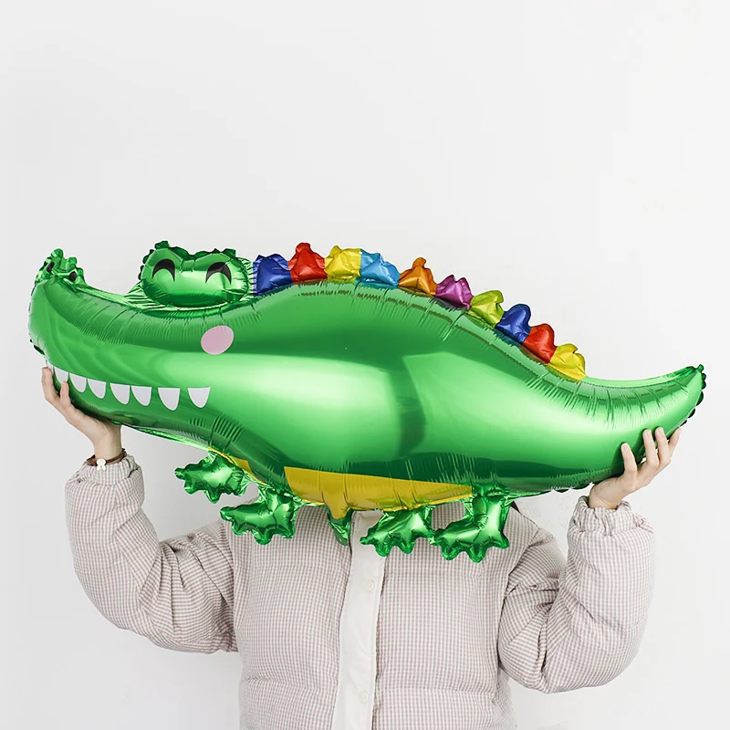 Giant Green Crocodile Foil Balloons 18inch Baby Boys Safari Animal Toys Children Birthday Party Decorations Kids Air Globos Gift | Дом и сад