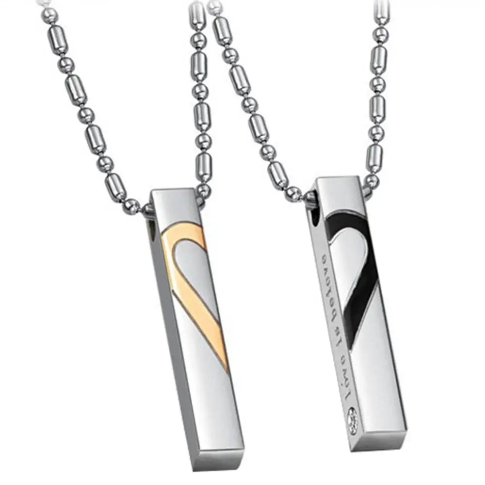 2 шт. пара ожерелий из нержавеющей стали со стразами Love is Believe полуожерелье с