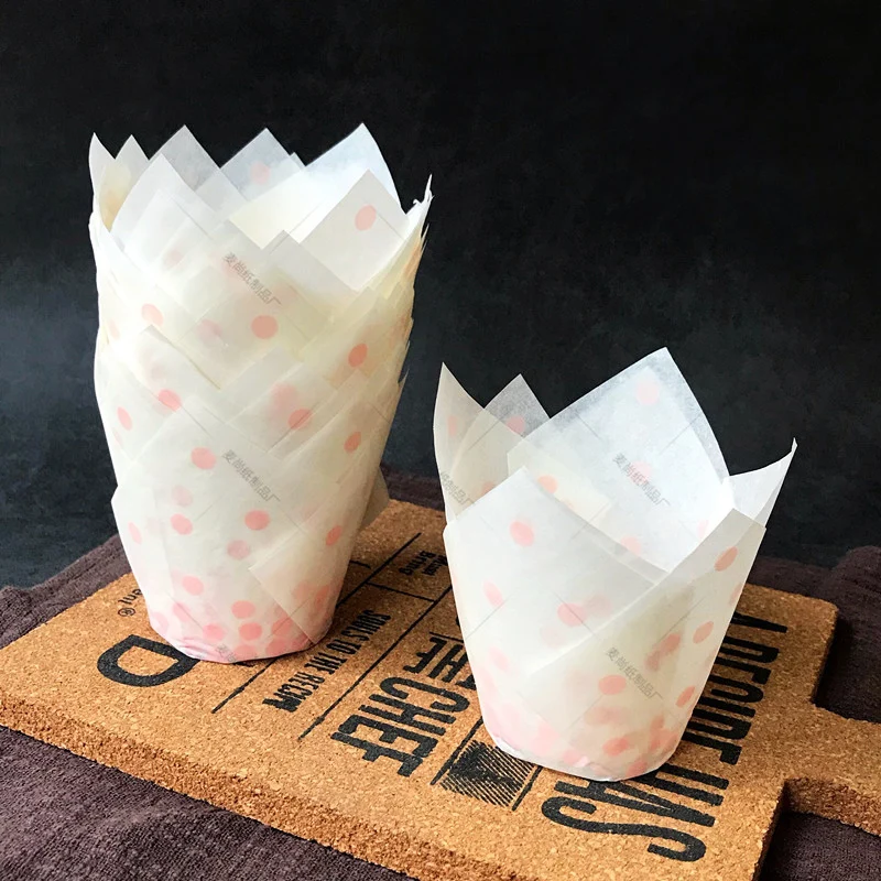 

10/50pcs Tulip Flower Cupcake Liner Baking Cup For Wedding Party Caissettes Tulip Muffin Cupcake Paper Cup Oilproof Cake Wrapper