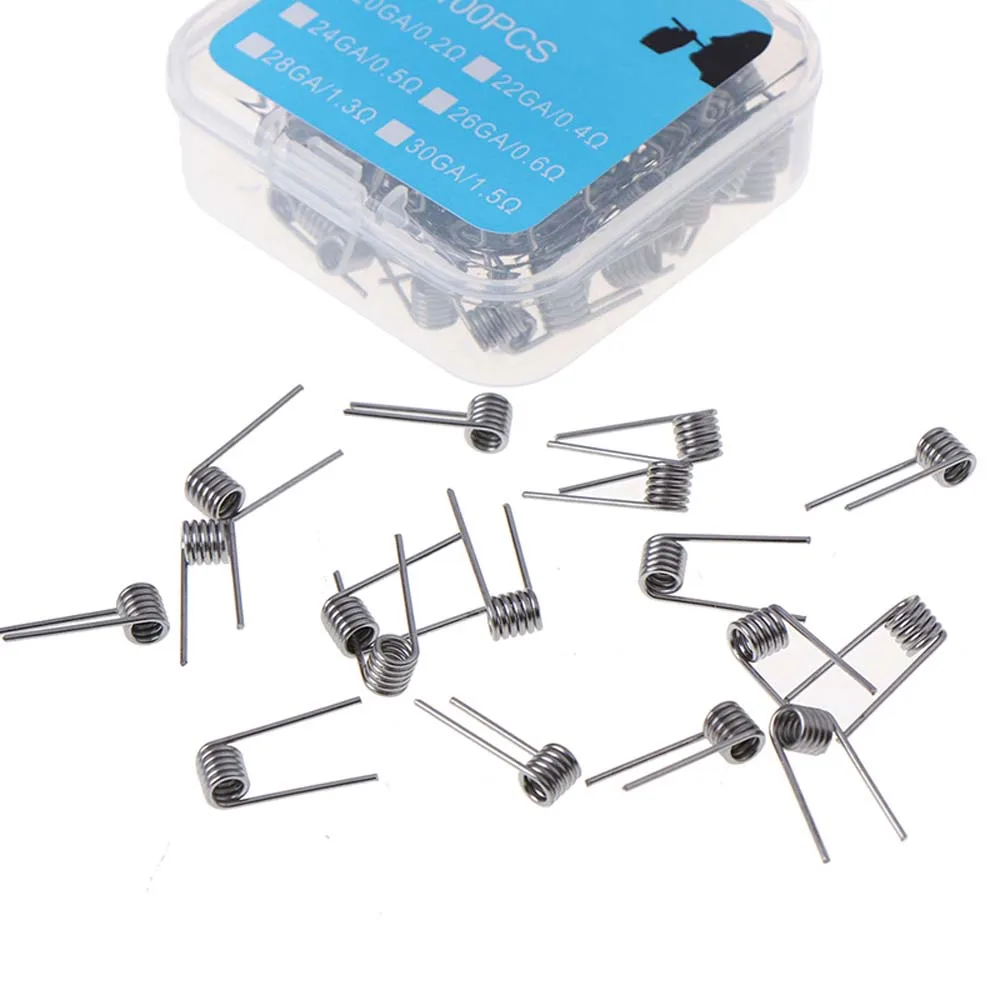 

100Pcs Ni80 Twisted Fused Hive Clapton Coils Premade Wrap Alien Mix Twisted Quad