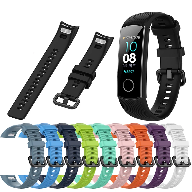 Силиконовый ремешок для honor band 4 сменный Браслет Huawei Honor Band 5 смарт браслет спорта