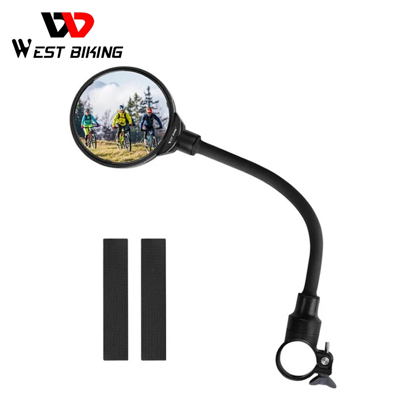 Зеркало заднего вида для горного и дорожного велосипеда регулируемое по
