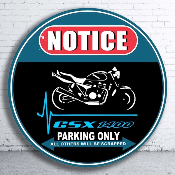

Объявление о мотоцикле Suzuki GSX серии 1400, только для парковки, жестяной знак, Постер для бара, паба, дома, гаража, металлический круглый постер, ...
