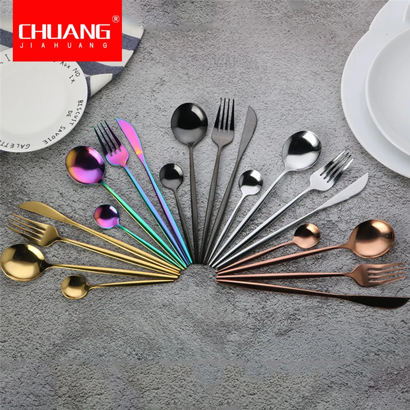 1 шт. винтажная красочная посуда из нержавеющей стали золотые столовые приборы