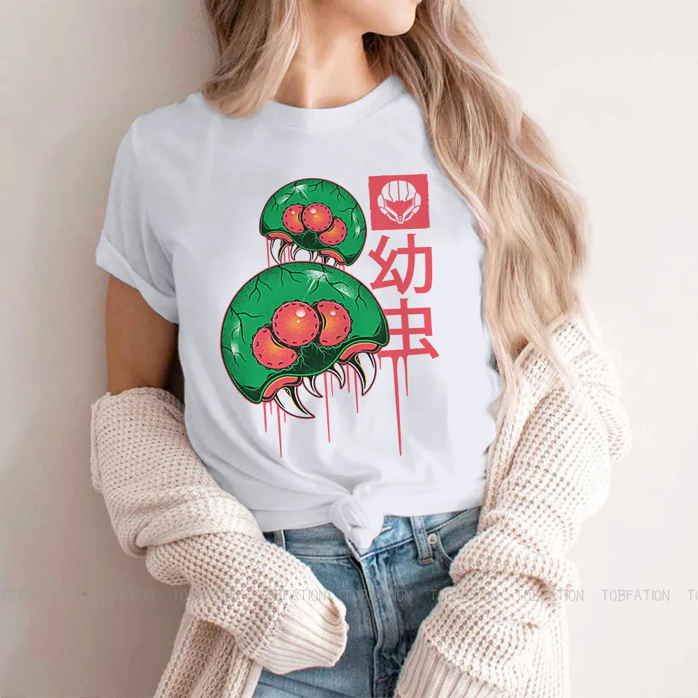 Женская футболка Larvas футболки для девочек из игры Метроид Самус Аран хлопковые