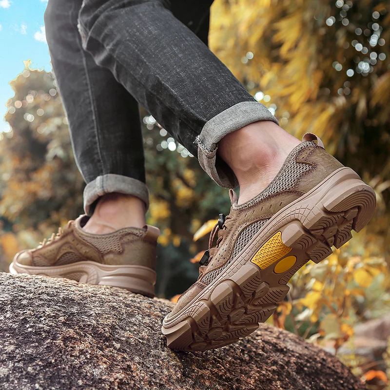 

Safety Sandals Summer Sandals Men Leather Big Size Beach Sandalias Hombre Verano Outdoor Mens Sandles For Roman Unisex