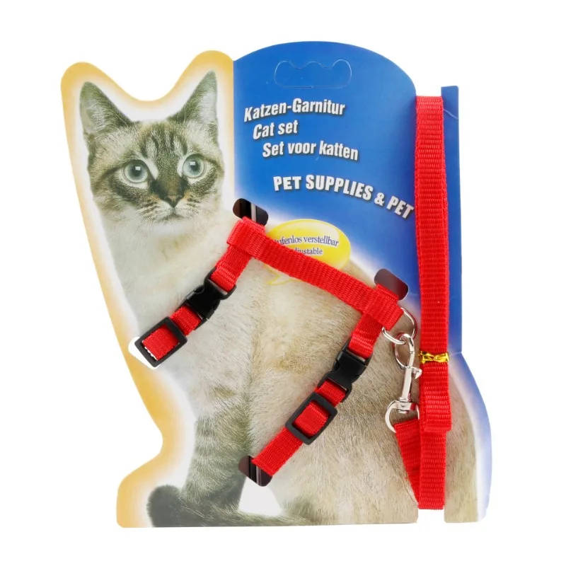 

Cat Harness with Leash Set Adjustable Escape Proof Walking Chest Strap Kitten Traction Rope Harness EscapeProof Leash Pet Supply