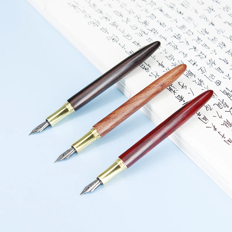 Твердая деревянная металлическая авторучка из палисандра или эбенового дерева