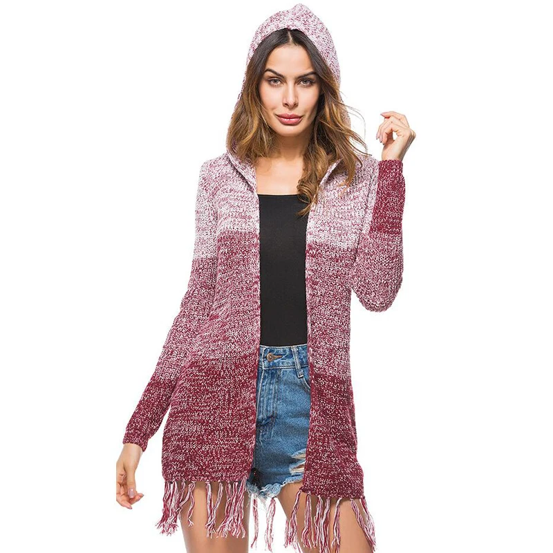 

Женский кардиган с кисточками Babbytoro, Вязаный рождественский кардиган с открытой спереди, размера плюс XL L S