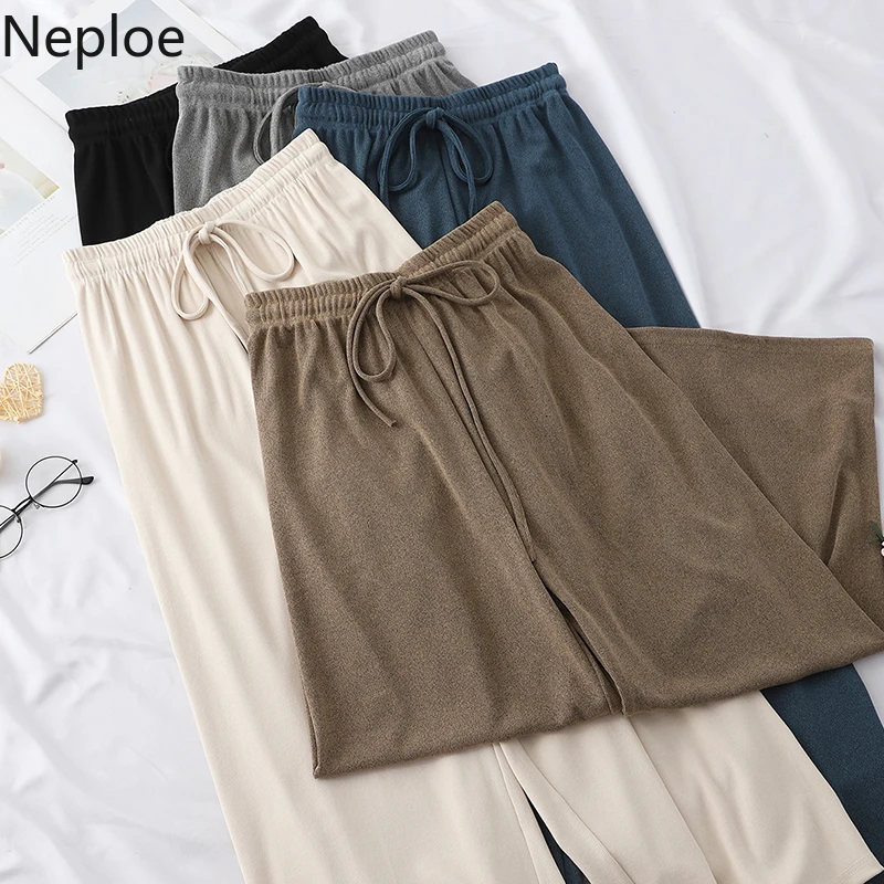 Neploe осенние зимние брюки Mujer Свободные повседневные Прямые женские свободные