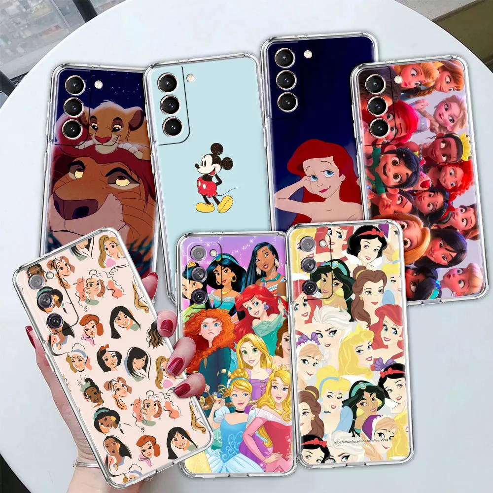

Disney Princess Clear Case for Samsung Galaxy S20 FE S21 Ultra S10 S9 Plus Transparent Soft Phone Shell Luxury Cover