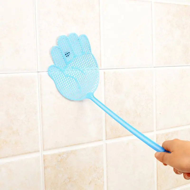 

Creative Palm Shaped Plastic Fly Swatters Home Long Handle Fly Swatter Flapper Insect Killer Kitchen Accessories Random Color