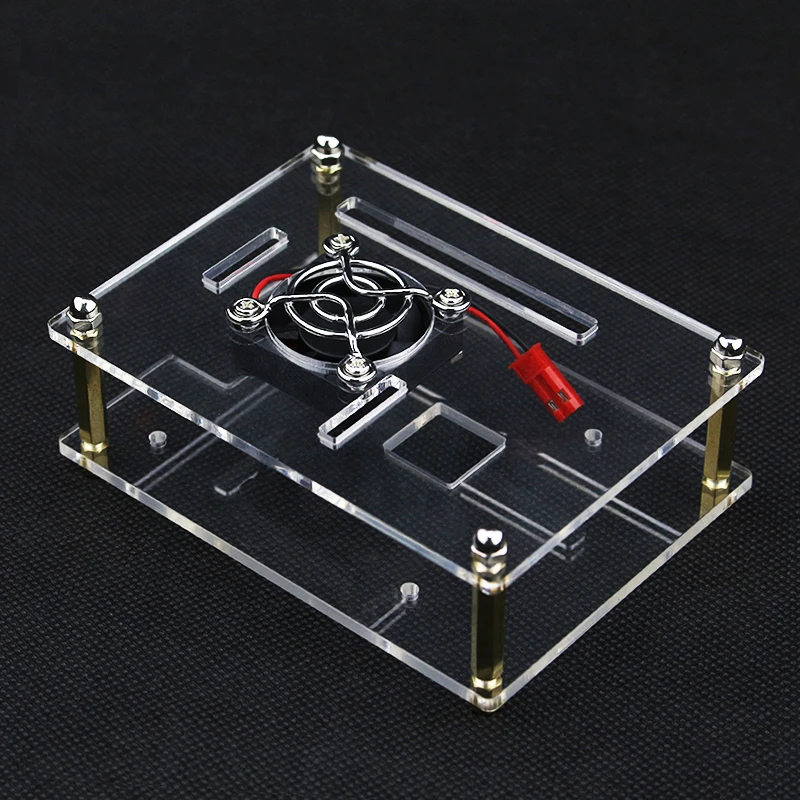 Чехол для Raspberry Pi 3/3B +/4 прозрачный корпус с вентилятором металлическая крышка RPI103
