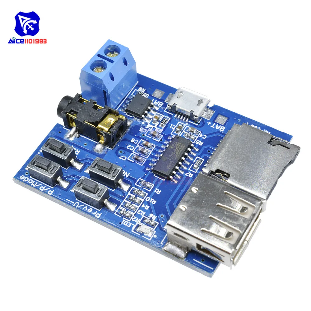 MP3 плеер diymore DC 3 7 5 В декодер формата расширфровка усилителей аудио модуль со
