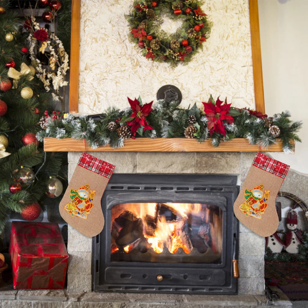 5D DIY бриллиантовый рисунок Рождество чулки рождественские Стразы носочки