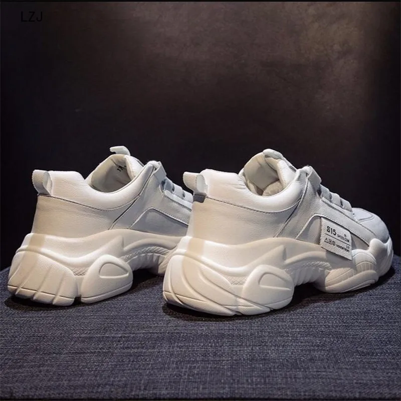 Женские кроссовки LZJ 2019 модные белые на платформе женская брендовая повседневная