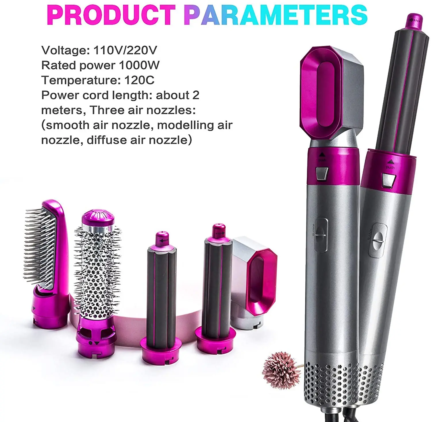 

5 In 1 Curling Iron Hair Dryer Comb Straightener Curlers One Step Volumizer Professional Hairdryer Hot-air Brush Women Styler