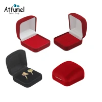 velvet ring jewelery box earring jewelry organizer ring jewelry storage gift box wedding engagement ring box red box for rings
