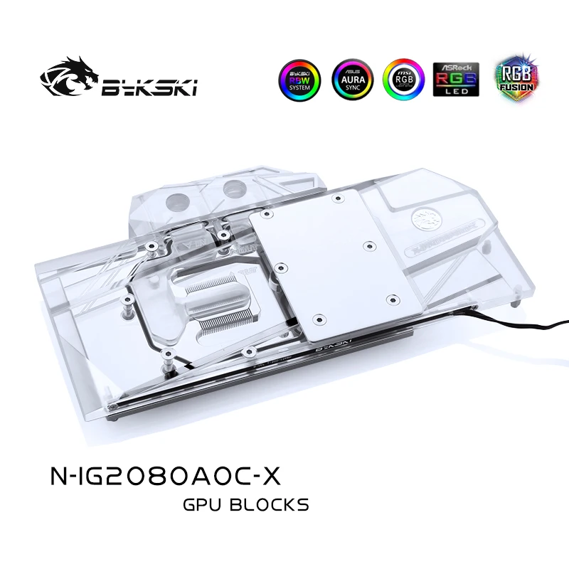 Bykski водяной блок для цветных RTX 2080 Advanced OC V3/RTX2070 V2/2060 AD полный корпус медная