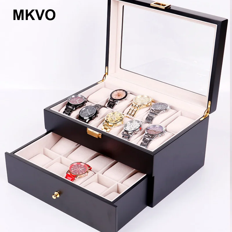 Высококачественный ретро красный деревянный ящик для часов с Двойной краской 20