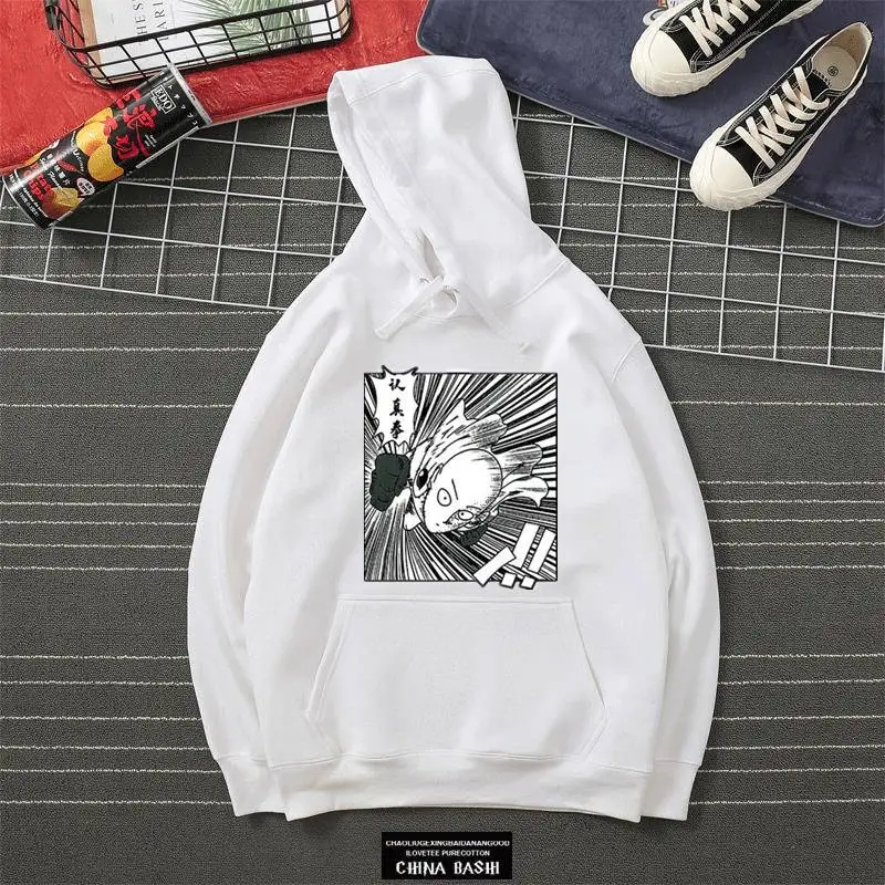 Толстовка с капюшоном и длинным рукавом для мужчин аниме Сайтама костюм косплея