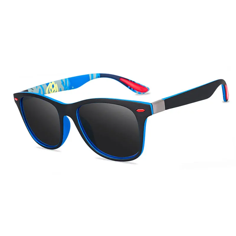 Black Blue HUHAITANG, роскошные классические Поляризованные солнцезащитные очки, мужские,, уличные, для вождения, солнцезащитные очки, женские, пилот, брендовые, дизайнерские, солнцезащитные очки для мужчин s - Цвет линз: Black Blue