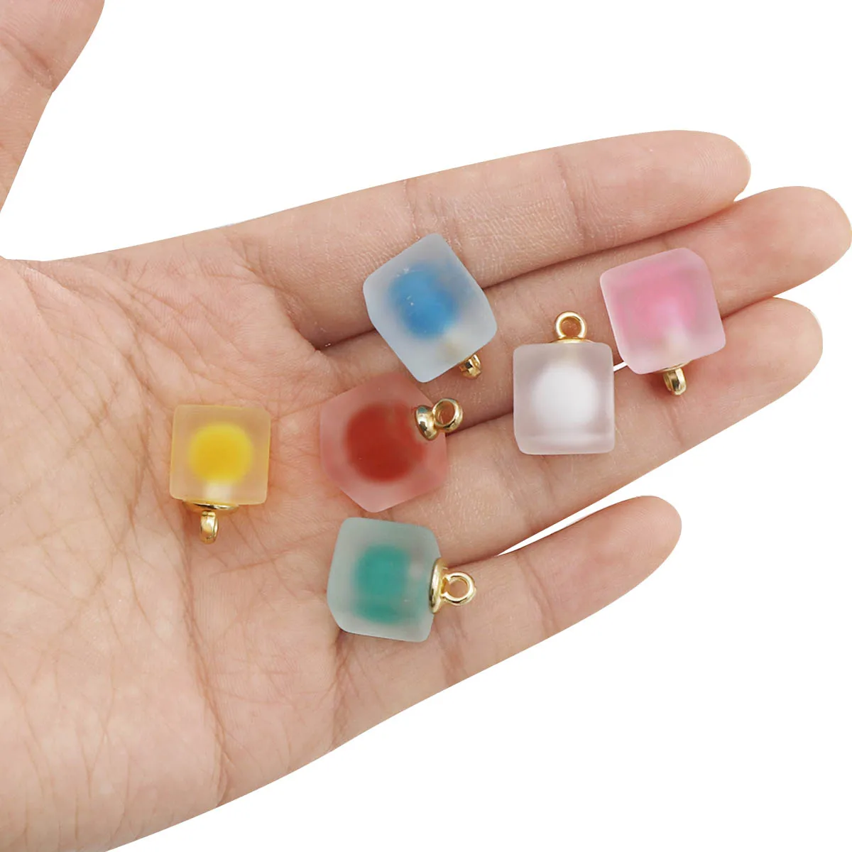 8 шт 12 мм корейский стиль красочный матовый мини акриловый квадратный Бусы