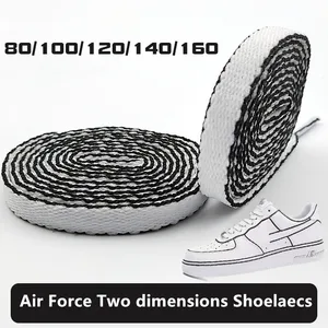 Высококачественные белые и черные шнурки двух размеров 80100120160 см для женщин и мужчин, повседневные спортивные шнурки для баскетбольной обуви с ручной росписью