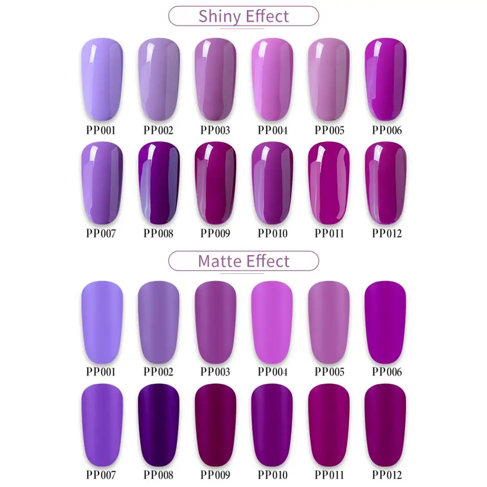 HNM Blue Purple Matte Effect Gel Nail Polish Need Matt Top Coat Base Semi Permanent UV LED Lamp Hybrid Varnishes Lacquer Gellak