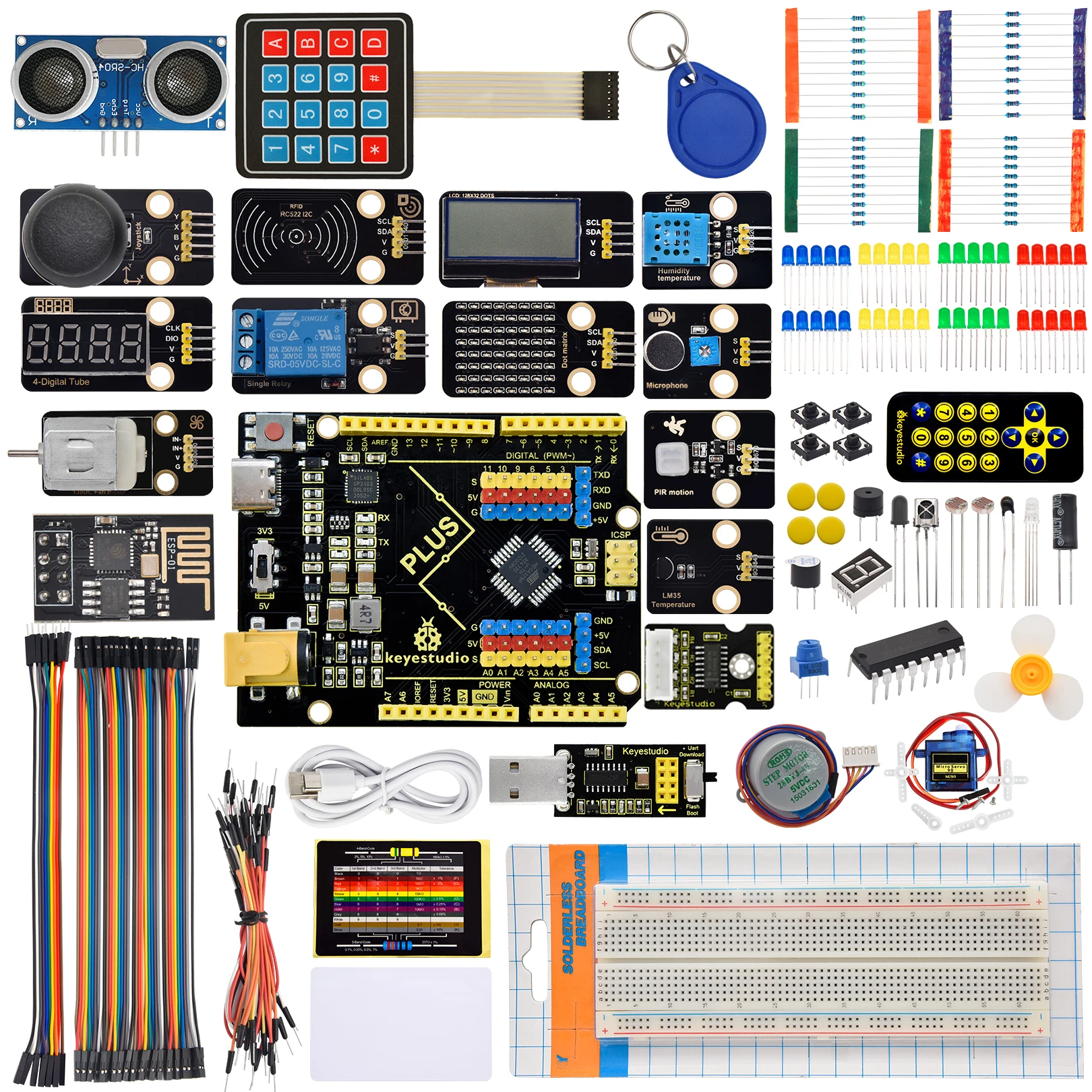 

Стартовый комплект Keyestudio Ultimate для Arduino UNO Plus, набор «сделай сам» для электроники, проект «сделай сам», комплект Arduino