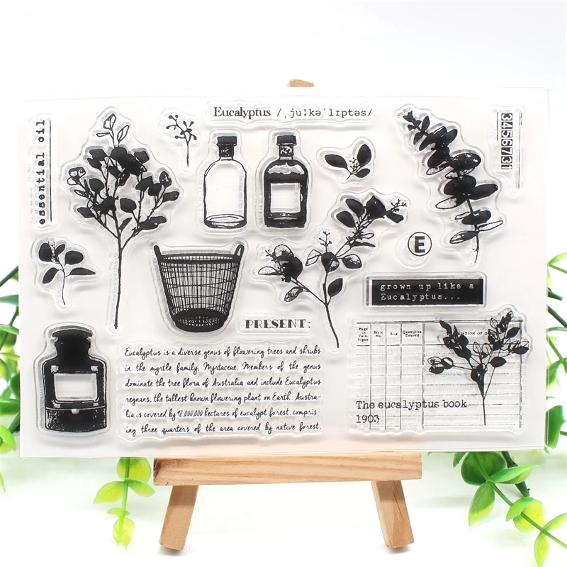 

YPP CRAFT Eucalyptus Transparent Clear Silicone Stamp/Seal for DIY scrapbooking/photo album Decorative clear stamp