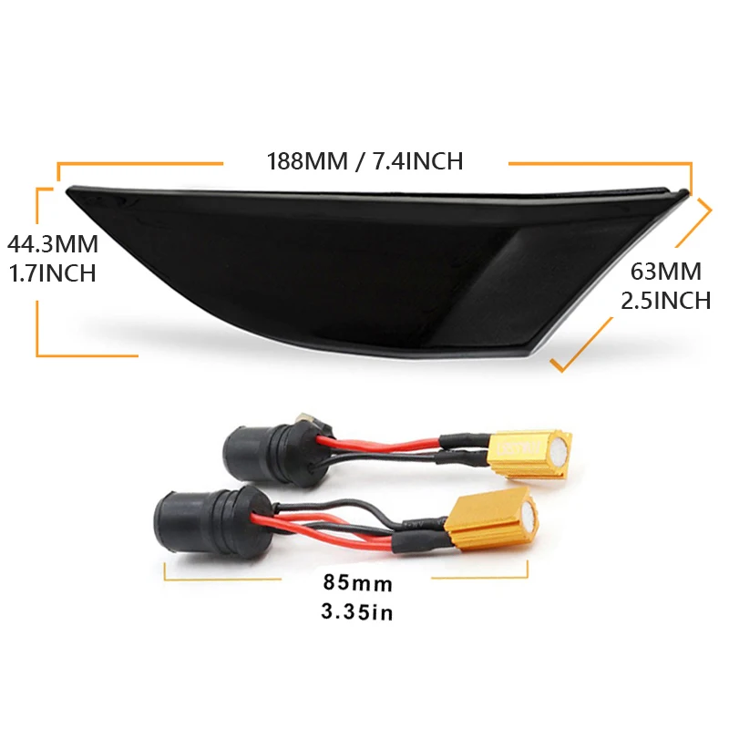 

2Pcs Dynamic LED Front Bumper Reflector Side Marker Light Turn Signal Lamps For Porsche 911 Carrera 991 GT2 GT3 Turbo Targa 981