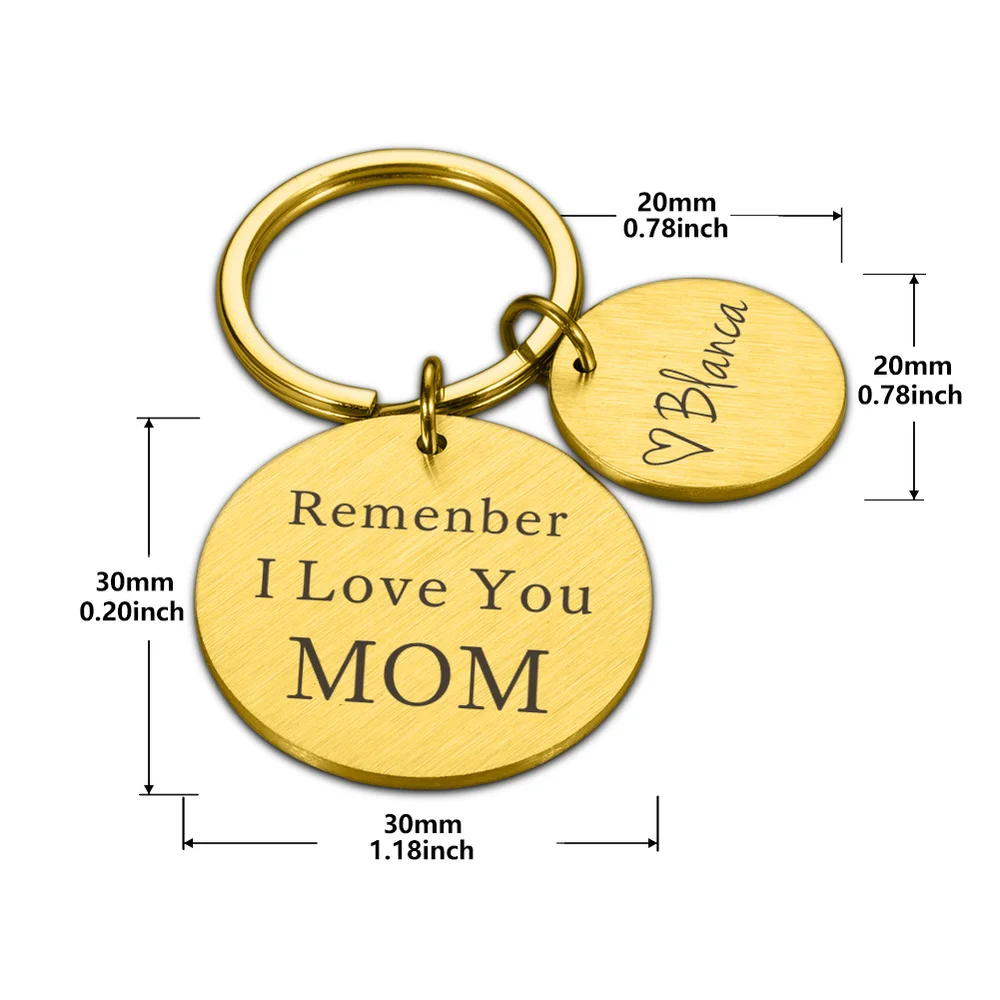 

Personalized Keychain Gifts Engraved Key Chain Pendantto Mum Mother's Day Gift Thanksgiving Jewelry Keychains Cute Keyring Charm