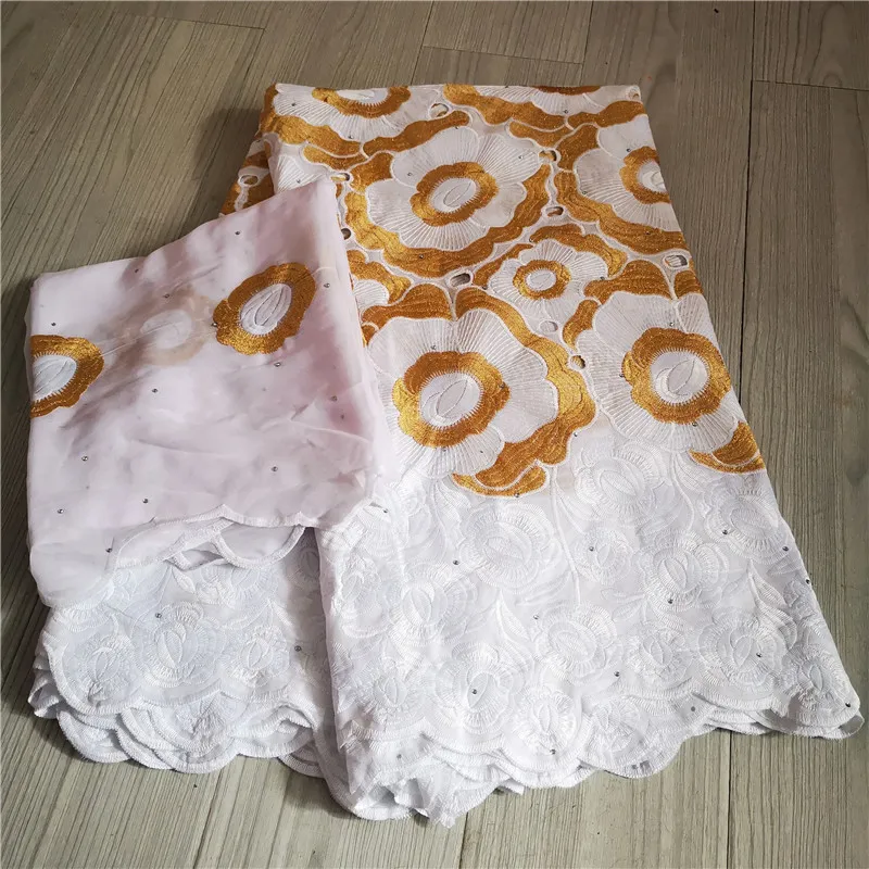 Швейцарская кружевная ткань 7 ярдов новейшая Тяжелая вышивка бисером