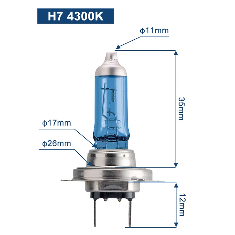 Philips h7 галогенный 55 Вт 12 В Кристальное видение 4300K яркий белый светильник