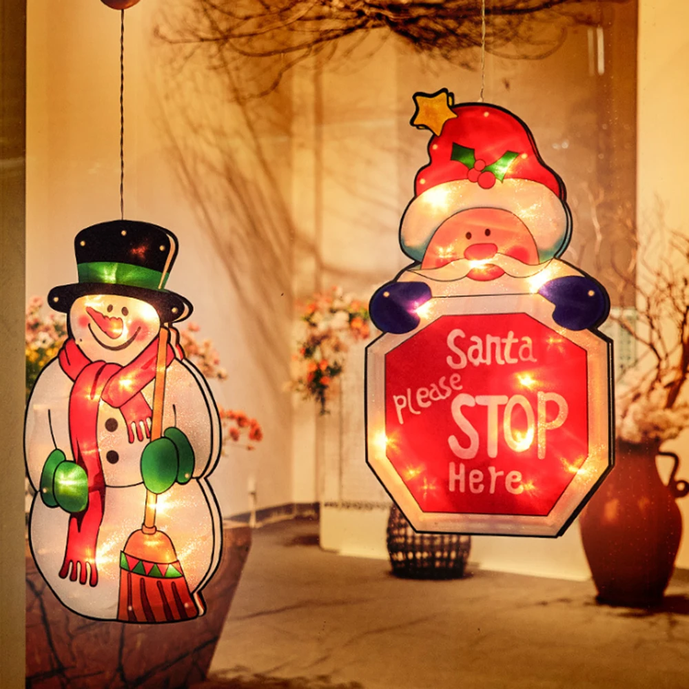 

New Arrival Christmas Hanging Light Indoor Outdoor Festival Party Window Wall Decoration Waterproof Led Lamp with Sucker