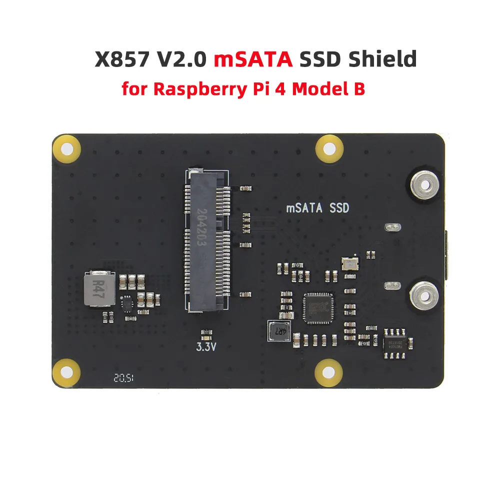 Плата расширения для SSD накопителя Raspberry Pi 4 Model B mSATA X857 V2.0 щит B|Аксессуары